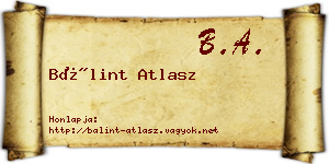 Bálint Atlasz névjegykártya